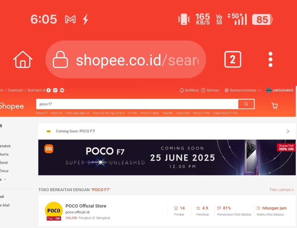 Poco F7 smartphone showcasing front display and rear camera design in black color