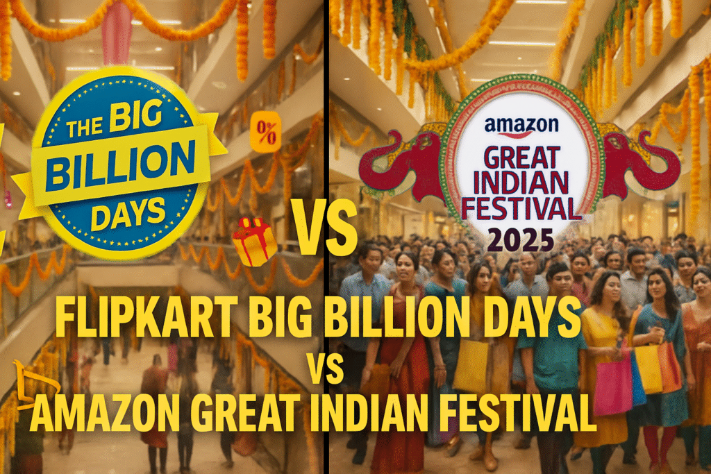 FLIPKART BIG BILLION DAYS VS AMAZON GREAT INDIAN FESTIVAL banner