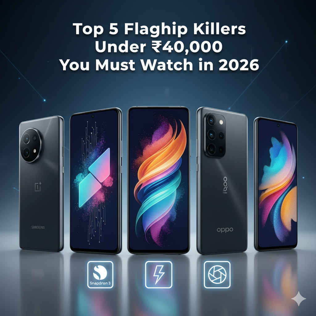 Discover the top 5 flagship killer smartphones under ₹40,000 in 2026 with Snapdragon 8 Gen 3, excellent cameras, and high-performance features.