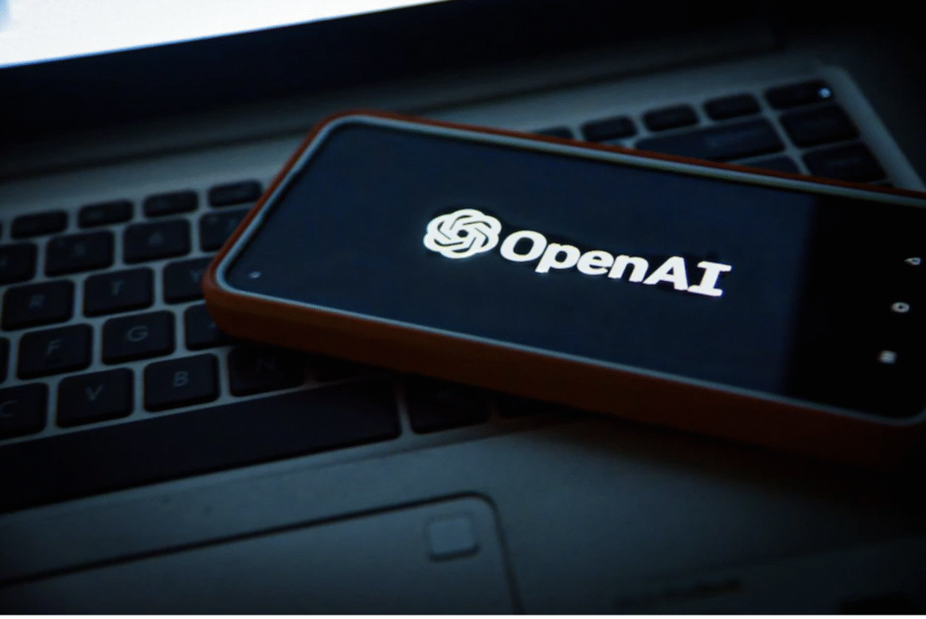 Openai logo on phone