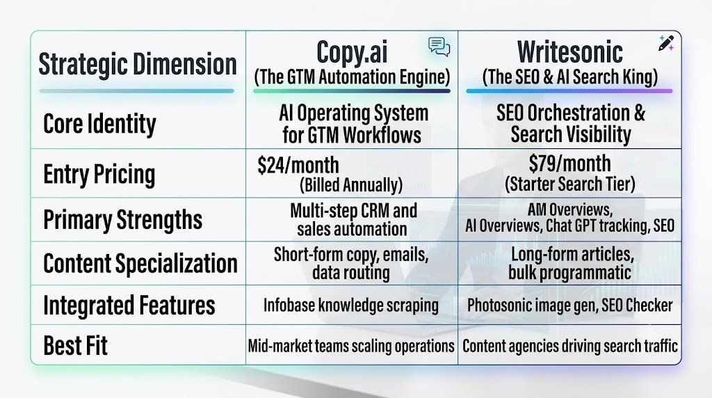 The quick verdict of copy.ai vs writesonic which offers true value