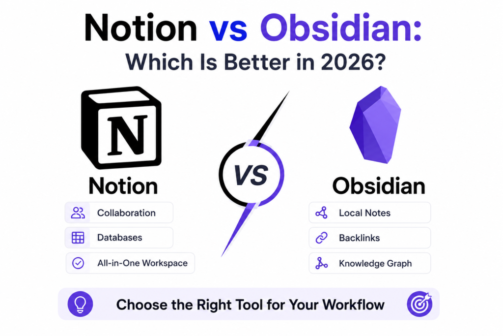 Notion vs Obsidian Which Is Better in 2026